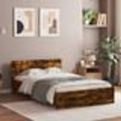 vidaXL Cadre de lit sans matelas chêne fumé 120x200 cm - 120 x 200 cm