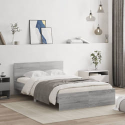 Vidaxl - Cadre de lit avec tête de lit sonoma gris 120x200 cm