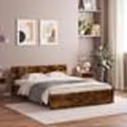 vidaXL Cadre de lit sans matelas chêne fumé 140x190 cm - 140 x 190 cm