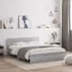 vidaXL Cadre de lit sans matelas sonoma gris 140x190 cm - 140 x 190 cm