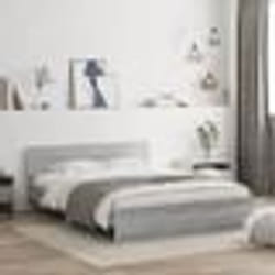 vidaXL Cadre de lit sans matelas sonoma gris 140x190 cm - 140 x 190 cm