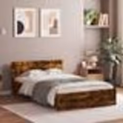 vidaXL Cadre de lit sans matelas chêne fumé 135x190 cm - 135 x 190 cm