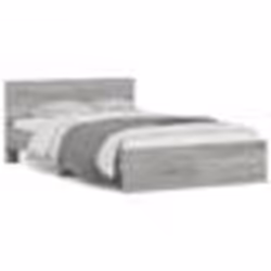 vidaXL Cadre de lit sans matelas sonoma gris 135x190 cm - 135 x 190 cm