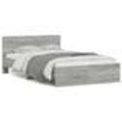 vidaXL Cadre de lit sans matelas sonoma gris 135x190 cm - 135 x 190 cm