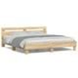 vidaXL Cadre de lit avec LED sans matelas chêne sonoma 200x200 cm - 200 x 200 cm