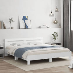 Vidaxl - Cadre de lit avec tête de lit et led blanc 180x200 cm