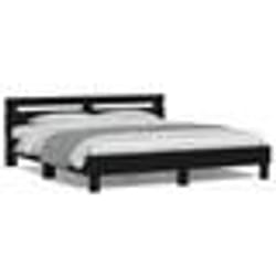 vidaXL Cadre de lit avec LED sans matelas noir 180x200 cm - 180 x 200 cm
