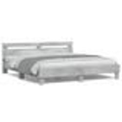 vidaXL Cadre de lit avec LED sans matelas gris béton 180x200 cm - 180 x 200 cm