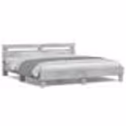 vidaXL Cadre de lit avec LED sans matelas gris béton 160x200 cm - 160 x 200 cm