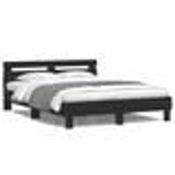 vidaXL Cadre de lit avec LED sans matelas noir 150x200 cm - 150 x 200 cm