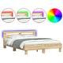 vidaXL Cadre de lit avec LED sans matelas chêne sonoma 150x200 cm - 150 x 200 cm