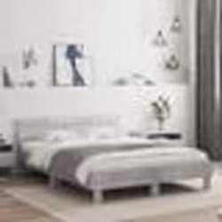 vidaXL Cadre de lit avec LED sans matelas gris béton 150x200 cm - 150 x 200 cm