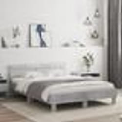 vidaXL Cadre de lit avec LED sans matelas gris béton 150x200 cm - 150 x 200 cm