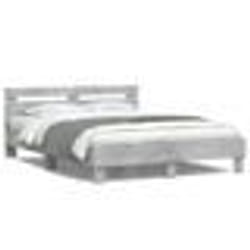 vidaXL Cadre de lit avec LED sans matelas gris béton 140x200 cm - 140 x 200 cm