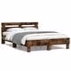 vidaXL Cadre de lit avec LED sans matelas chêne fumé 120x200 cm - 120 x 200 cm