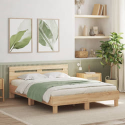 Cadre de lit avec led sans matelas chêne sonoma 140x190 cm Vidaxl