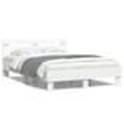 vidaXL Cadre de lit avec LED sans matelas blanc 135x190 cm - 135 x 190 cm