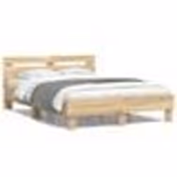 vidaXL Cadre de lit avec LED sans matelas chêne sonoma 135x190 cm - 135 x 190 cm