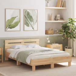 Obtenez une meilleure nuit de sommeil reposante grâce à ce cadre de lit avec LED ! Il est un supplément accueillant à toute c ...