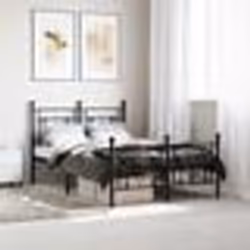 vidaXL Cadre de lit métal sans matelas avec pied de lit noir 120x190cm - 120 x 190 cm