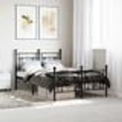 vidaXL Cadre de lit métal sans matelas avec pied de lit noir 120x190cm - 120 x 190 cm
