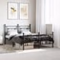 vidaXL Cadre de lit métal sans matelas avec pied de lit noir 135x190cm - 135 x 190 cm