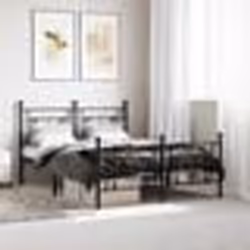 vidaXL Cadre de lit métal sans matelas avec pied de lit noir 140x190cm - 140 x 190 cm