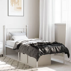 Vidaxl - Cadre de lit métal avec tête de lit blanc 80x200 cm