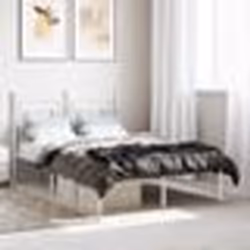 vidaXL Cadre de lit métal sans matelas et tête de lit blanc 120x200 cm - 120 x 200 cm