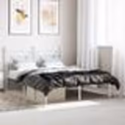vidaXL Cadre de lit métal sans matelas et tête de lit blanc 135x190 cm - 135 x 190 cm