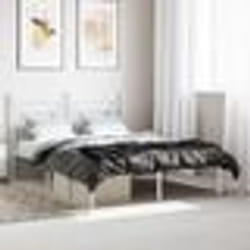 vidaXL Cadre de lit métal sans matelas et tête de lit blanc 135x190 cm - 135 x 190 cm