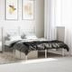 vidaXL Cadre de lit métal sans matelas et tête de lit blanc 140x200 cm - 140 x 200 cm