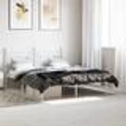 vidaXL Cadre de lit métal sans matelas et tête de lit blanc 150x200 cm - 150 x 200 cm