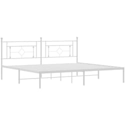 Cadre de lit métal sans matelas et tête de lit blanc 193x203 cm Vidaxl