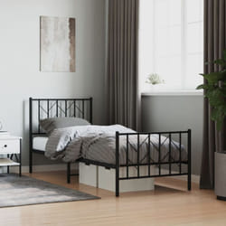Vidaxl - Cadre de lit métal sans matelas avec pied de lit noir 80x200 cm