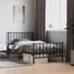 vidaXL Cadre de lit métal sans matelas et pied de lit noir 100x200 cm - 100 x 200 cm