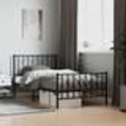 vidaXL Cadre de lit métal sans matelas et pied de lit noir 100x200 cm - 100 x 200 cm