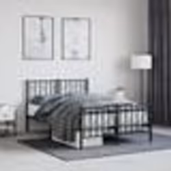 vidaXL Cadre de lit métal sans matelas avec pied de lit noir 120x190cm - 120 x 190 cm