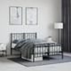 vidaXL Cadre de lit métal sans matelas avec pied de lit noir 120x190cm - 120 x 190 cm