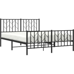 Vidaxl - Cadre de lit métal sans matelas avec pied de lit noir 140x190cm