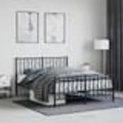vidaXL Cadre de lit métal sans matelas avec pied de lit noir 140x200cm - 140 x 200 cm