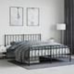 vidaXL Cadre de lit métal avec tête de lit/pied de lit noir 160x200 cm 374458