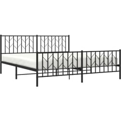 Vidaxl - Cadre de lit métal sans matelas avec pied de lit noir 180x200cm