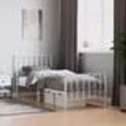 vidaXL Cadre de lit métal sans matelas avec pied de lit blanc 80x200cm - 80 x 200 cm