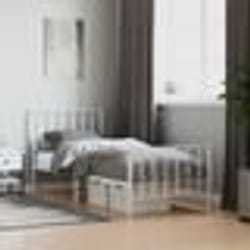 vidaXL Cadre de lit métal sans matelas avec pied de lit blanc 80x200cm - 80 x 200 cm
