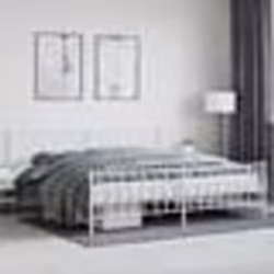 vidaXL Cadre de lit métal sans matelas et pied de lit blanc 200x200 cm - 200 x 200 cm