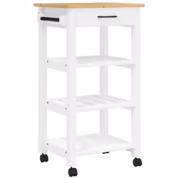 Créez une touche distinctive et vintage et ajoutez plus d'espace de rangement à votre cuisine avec ce chariot de cuisine en b ...