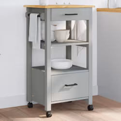 Créez une touche distinctive et vintage et ajoutez plus d'espace de rangement à votre cuisine avec ce chariot de cuisine en b ...