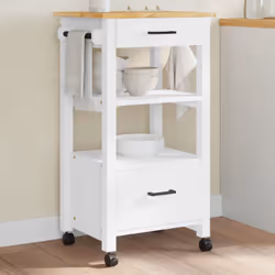 Créez une touche distinctive et vintage et ajoutez plus d'espace de rangement à votre cuisine avec ce chariot de cuisine en b ...