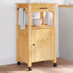 Créez une touche distinctive et vintage et ajoutez plus d'espace de rangement à votre cuisine avec ce chariot de cuisine en b ...